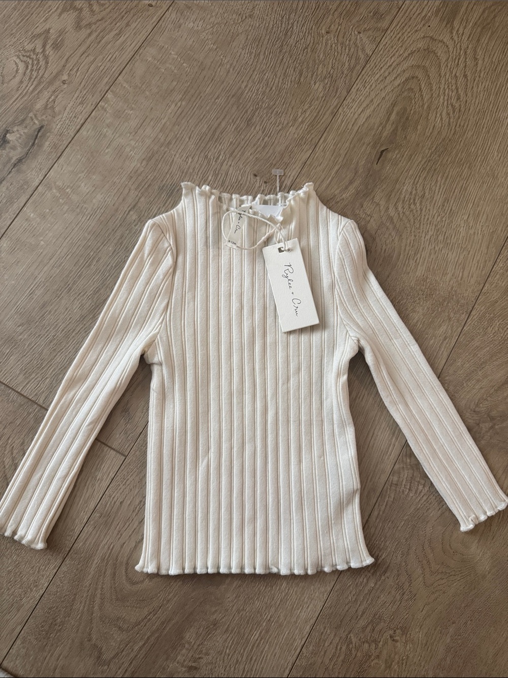 Rylee + Cru Ribbed long sleeve cream color 6-12months NWT